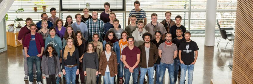 Tübingen International PhD Program in the Biological Sciences (TIPP) Group photo of 35 PhD students inside the institute.